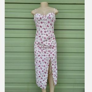 Zara Floral Linen Midi Dress